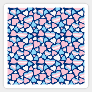 Transgender Pride Hearts Pattern Sticker